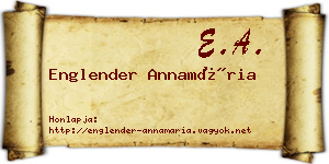 Englender Annamária névjegykártya